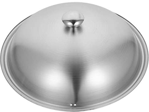 Tapa de wok de acero inoxidable, cubierta de wok de 34 cm, cúpula de fusión de queso para parrilla, tapa de utensilios de cocina de acero inoxidable, tapa de repuesto para olla