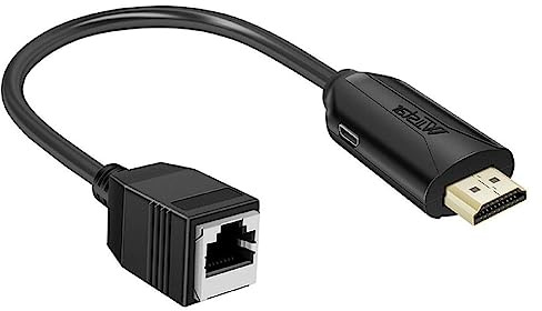 FackLOxc 1 Ensemble Câble RJ45 Lan-Ethernet Prolongateur Avec Connexion Soudée 1080P - Haute Performance Vidéo - 2PCS Vers Rj45 TX-RX Femelle Mâle Prolongateur Adaptateur Câble HDMI-Rj45