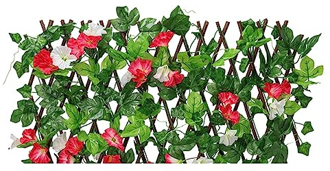 Clôture Artificielle de Feuilles de Lierre Extensible - Haie de Confidentialité pour Jardin, Treillis Décoratif, Écran de Jardin pour Cour Arrière et Balcon