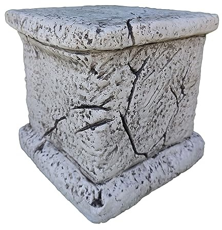 AnaParra Pedestal Columna Decorativa jardín Pedestal Cuadrado Antiguo Envejecido 23x23x24cm. de hormigón Piedra Artificial |Peso 19Kg.