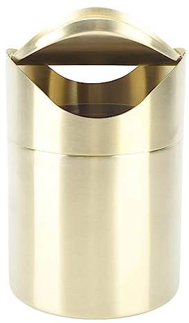 BORDSTRACT Mini Trash Can, Stainless Steel Desktop Trash Can with Swing Lid,Compact Countertop Waste Basket, Metal Countertop Bin for Parlor, Office, Bathroom, Bedroom