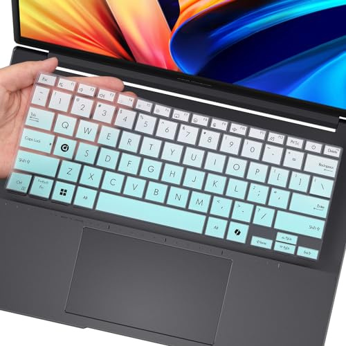 UUONDO Keyboard Cover Skin for 2024 ASUS VivoBook M5406 S540 Laptop Protective Keyboard Cover Skin-Gradient Mint