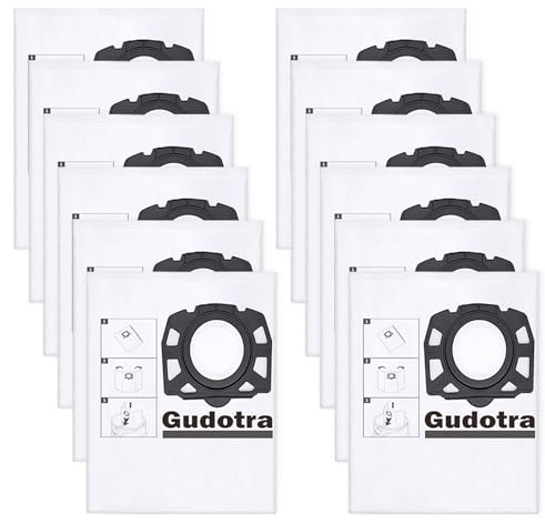 Gudotra Lote de 12 Bolsas de Aspiradora para Karcher WD3 WD2 Plus KFI 357 WD3S SE4001 SE4002 KWD1 KWD2 KWD3 2.863-314.0