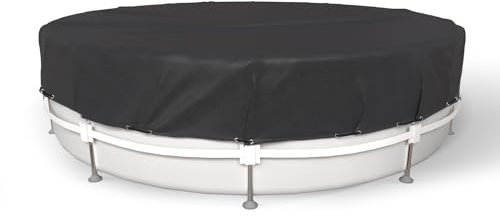 12FT Round Pool Cover, Stock Tank Pool Cover Protector with Pool Cover Accessories, Round Hot Tub Cover Ideal for Waterproof and Dustproof