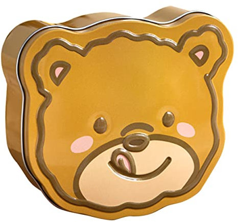 BELLIFFY Scatola Per Biscotti in Latta a Forma Di Orsetto Coperchio, Contenitore Per Caramelle e Dolci, Scatola Regalo Decorativa Per Feste Natalizie, Resistente e Multiuso