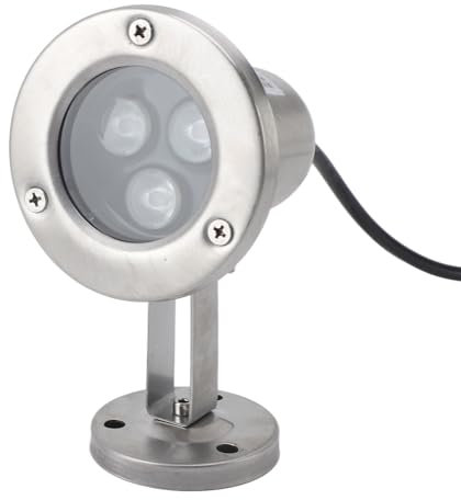 CDQL Luz para Estanque de 3W, Foco Sumergible LED de Acero Inoxidable IP68 Resistente Al Agua con Ahorro de Energía, Luz de Fuente para Estanque de Jardín (Blanco cálido)