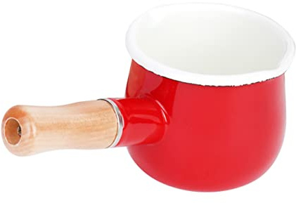 MAGICLULU Pentola Per Alimenti in Smalto Rosso in Stile Giapponese Manico Scaldaburro in Smalto Utensili Da Cucina in