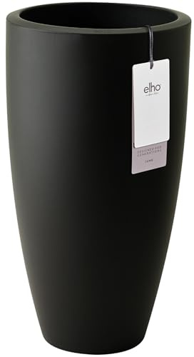 elho June Round High 40cm Blumentopf - Schwarz | ∅ 39 x H 70.1 cm | für den Innen- und Außenbereich | 100% recyceltes Plastik