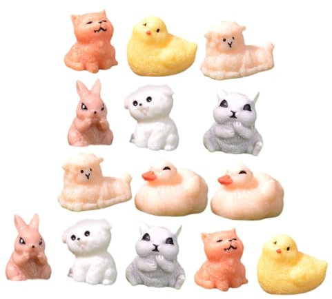 ifundom Kleiner Tierfiguren Aus Kunstharz 14 Stück Robuste Miniatur Tierminiaturen Für Gartenlandschaft Puppenhausdekoration Und Selbstgemacht Mikro Landschaft