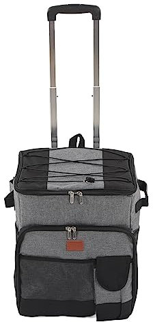 35L Große Rollende Kühltasche mit Rollen, Isolierende Trolley-Box, Zusammenklappbare Kühltasche mit Griff, Tragbare Ochsenstoff-Kühlbox, Ideal für Outdoor-Aktivitäten.