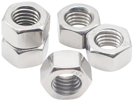 Dadi esagonali metrici M12, M12-1,75 mm in acciaio inox standard metrico con filettatura grossa; 16 pezzi