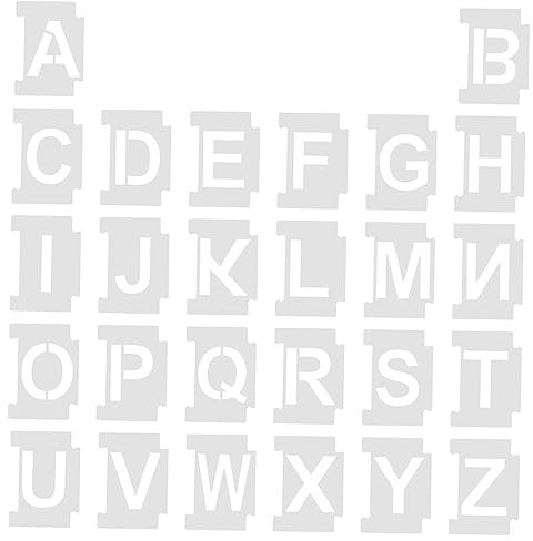 CORHAD 26stücke DIY Buchstaben Schablone Aushöhlen Schablonen Für Junge Mädchen Zeichnung Nützliche Malvorlagen Alphabet Formen