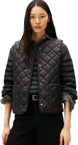 Tommy Hilfiger Chaleco Mujer Padded Quilted Chaleco acolchado, Negro (Black), XXL