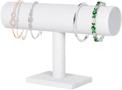 Porte-bracelet, Organisateur de Bracelet, Porte-bracelets en T pour Femme, Présentoir de Bracelet à Vendre, Organisateur de Bijoux, Support de Montre pour Exposition, Accessoires de Bijoux (Beige)