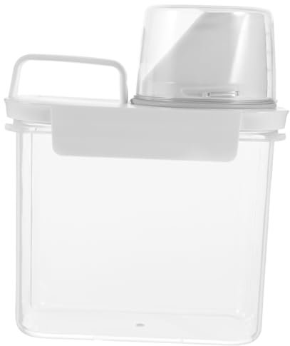 Cabilock Dosificador de Detergente Líquido para Ropa de 1,1l Tapa y Bordes Pulidos, Material Plástico Resistente, Adecuado para Dormitorio y Hotel