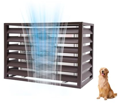 Cache Climatiseur Exterieur, Caisson Anti Bruit Pompe À Chaleur, Adaptée au Couvercle de Protection du Condenseur de L'unité(Brown,100 * 50 * 70cm)