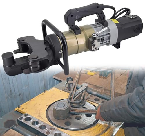 XCSCUK Elektrische Biegemaschine, 1800W hydraulische Biegemaschine für Bewehrungsstäbe, Biegewinkel 0°-90°, für Baustellen, Eisenbahnbau (20to32mm)