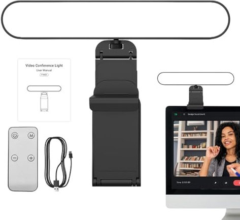 Video Conference Light - Rechargeable LED Panel, Phone Attachment | Three Color Modes & Brightness Control, Multifunctional for Zoom, Live Stream, Live Meetings in Li