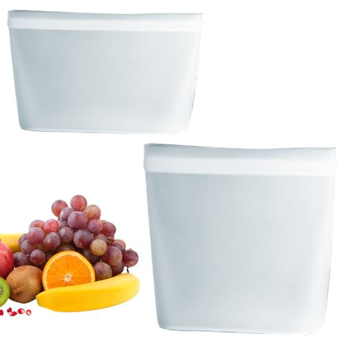 Sacs de stockage alimentaire en silicone – Sacs réutilisables en silicone – Scellant de conservation, conteneurs étanches pour déjeuner et voyage