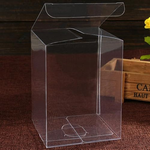 10 Stück Transparent Geschenkboxen, 10x10x10 cm PVC Süßigkeiten Boxen Hochzeit Gunst Boxen für Süßigkeiten Schokolade Hochzeit Geburtstag Party