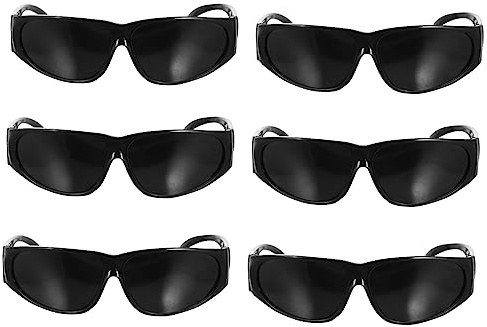 SHINEOFI 6 Gafas Protectoras para Soldar Negras Lentes de Policarbonato y Recubrimiento Antivaho para Máxima Seguridad en Construcción y Ciclismo