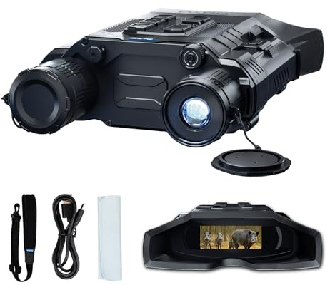 Merlin Nachtsicht-Fernglas, 9,2X Zoom Digitale Nachtsichtbrille für Erwachsene mit 1150 FT IR-Reichweite, Foto- & Videoaufnahme, 5000 mAh Akku, App-Steuerung,IP67 für Jagd Camping Beobachtung