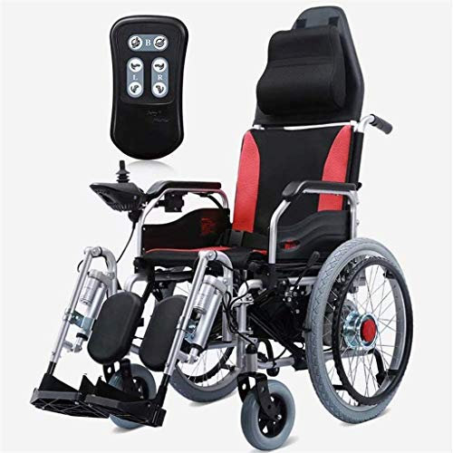 CCKUYT Carrozzina elettrica 2020 Carrozzina elettrica Pieghevole Portatile Leggera per Adulti Prodotto da Viaggio in Alluminio Joystick a 360 ° Batteria al Litio con