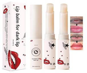 Lip Balm for Dark Lips, Dark Lips Treatment Cream for Smokers, Long-Lasting Moisturizer Nourishes & Plumps Lip Care, Natural Balm for Dry, Cracked and Dull Lips, Fades Lip Lines, 2PCS