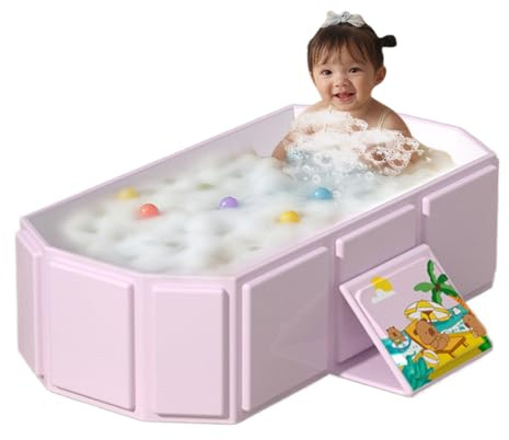 Baignoire Pliable Bébé Baignoire Bébé Portable Grande Baignoire Pour Les Tout-petits Bassin De Douche Anti-Dérapant Baignoire Bébé Pliable Multifonction Pour Bébé 0-8 Ans,75x45x25cm