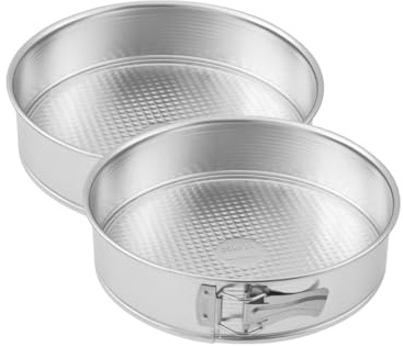 Zenker 9341850 Lot de 2 Moules à manqué à charnière en acier étamé, Moule à gâteau rond en fer blanc, Argenté, Acier étamé, 28cm