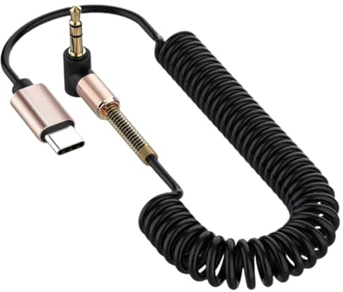 Kisangel Adaptateur USB-c Audio Jack 3,5 Mm Compact pour Écouteurs Multifonctionnels, Câble Coudé Résistant Compatible Smartphones USB-c, Accessoire Mobile Pratique Noir