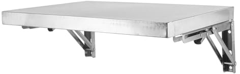 HOMSFOU Étagère Murale Pliante en Acier Inoxydable 40 X 30 CM Support Suspendu Rabattable Cuisine et Salle de Bain Étagère de Rangement Murale Compacte et Résistante à L’Humidité