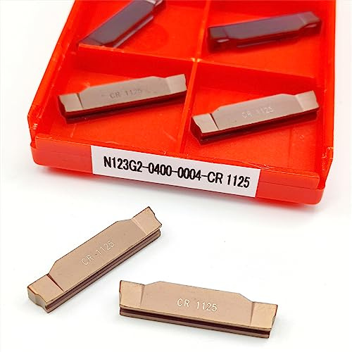 10 Stück N123G2-0400-0004-CR 1125 Einstich-Hartmetalleinsätze N123H2-0400-0004 TF 4225 Drehmeißel Abstech- und Einstichwerkzeug N123G2(N123G2-0400 CR1125,Old packaging)
