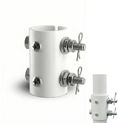 Ceiling Fan Downrod Coupler with Open-Slot Design,1.26 Outer Diameter & 1.8 Length & 2mm Thickness, Fits Various Non-Threaded Ceiling Fan Rods of 1 OD, Includes Secure 2 Safety Clips (White)