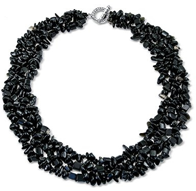 Bling Jewelry Grande Chunky Púrpura Amatista Rosa Cuarzo Negro Ónix Azul Lapislázuli Verde Rosa Cuarzo Azul Rojo Turquesa Piedras Preciosas Chips Cluster Multi Strand Collar Llamativo Para Mujer