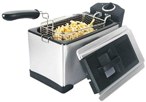 Russell Hobbs Freidora Cook Home - Capacidad para 3,2 L de Aceite y 1,2 kg de Comida, Cubeta de Fácil Limpieza, 1800 W, Temperatura Regulable, Indicador Luminoso, Acero Inoxidable, Plata - 19773-56