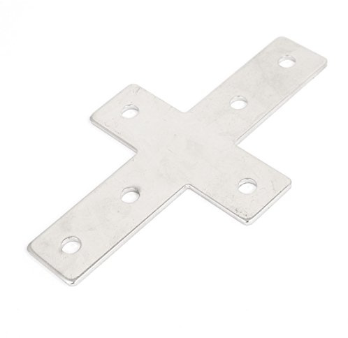 sourcingmap 145mmx85mm Support assiette plat Renfort d'Angle en métal en forme de croix