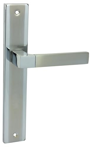 domino Poignée de porte aveugle | Garniture de plaque longue | Poignée de porte pour porte de chambre, porte de bureau, porte de cave et porte intérieure | En forme de L | Ferrures de porte en