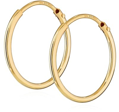 NKlaus Creole grosse creolen gold 585 herren, für Damen, Gelbgold, 2 Stück