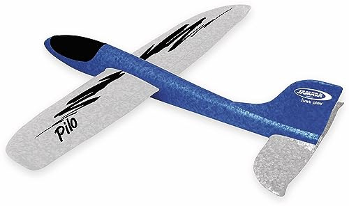 JAMARA 460305 - Pilo Schaumwurfgleiter EPP - 48cm Spannweite, Super leicht, Fast unzerstörbar, Looping, Gleitflug, weiß/blau