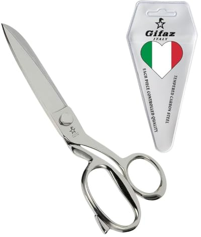 GIFAZ Professionelle und präzise Schneiderscheren sowie SCHNEIDEWERKZEUG aus robustem und scharfem Stahl für Schneider- und Schneidarbeiten, hergestellt in Italien (Vernickelt, CM. 26 = 10 POLL.)