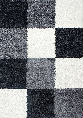 Ayyildiz Beau Tapis Shaggy à Carreaux, Poil Long, Poil Long, flokati 30 mm en différentes Couleurs et Tailles, carré Öko-Tex 100 Standard, Taille:200 x 290 cm, Couleur:Pourpre
