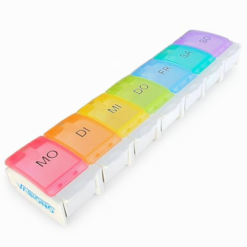 VABIONO® Pillendose Pillenbox Tablettenbox Medikamentenbox DESIGN Tablettendose Wochendosierer Woche 7 Tage