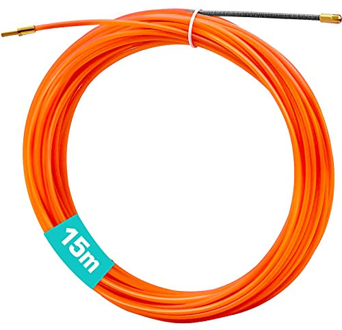 15M Fish Tape Electrical Cable Running Rods, Electrical Wire Threader, with Cable Harnesseswith for Dry Wall Conduit Insulation Pipe and More