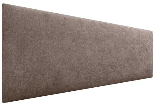 DHOME Kopfteil aus Kunstlederoder Stoff AQUALINE Glatt mit Beinen Kopfteil gepolstert Luxusbett Kopfteil (Stoff Marron, 135cm (Betten 120/135/140))