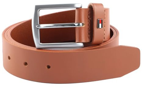 TOMMY HILFIGER Leder Gürtel Denton Leather Belt 3.5 W80 Cognac braun