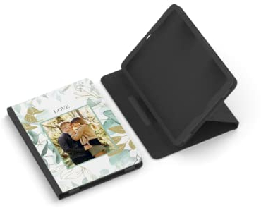 Tablethülle Personalisieren | für alle gängigen iPads | Design Leaves | Schutzhülle | Kunstleder | mit deinem Foto + Text Bedruckt | Bedrucken Lassen | Flipcase (für iPad 5 (2017))