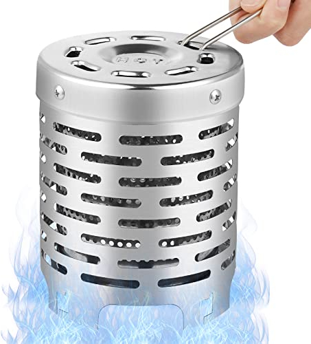 Heizaufsatz Gaskocher, Diealles Shine Tragbare Heizaufsatz für Campingkocher, Edelstahl Campingwärmer Mini Heizlampe für Gas Herd Campingkocher Zeltheizung