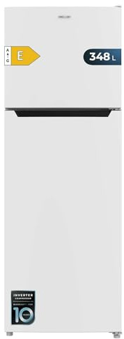 Cecotec Kylskåp 2D Bolero CoolMarket 348 NF White E. Kompressor Inverter, 348L, NoFrost, E-klass, elegant design. Optimal energibesparing och fräschhet.