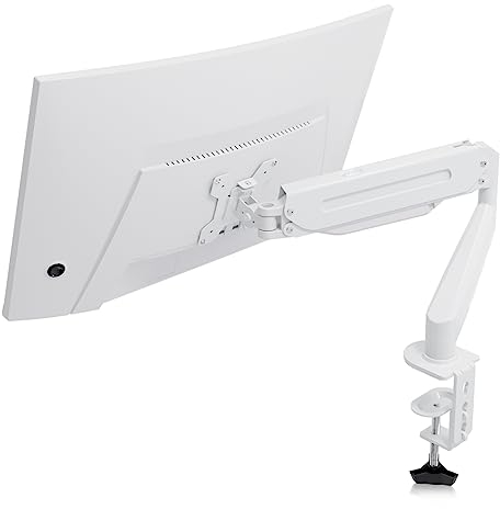 suptek Monitor Halterung für 17-32 Zoll Bildschirm Gasfeder Monitor Arm Höhenverstellbar Monitorhalterung 360° Drehbar Monitor Stand Max 10 kg Vesa 75x75 / 100x100, Bildschirmhalterung Weiß(MD8W)